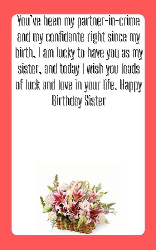 birthday sentiments for sister